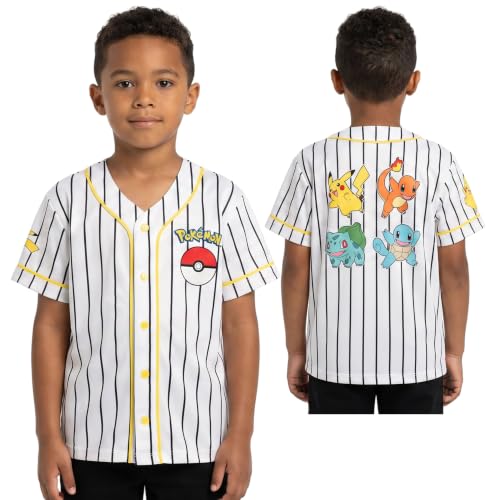 Amazon.com: Pokémon Boys Baseball Jersey Shirt - Pikachu